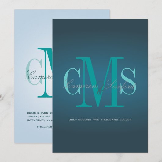 Hedendaags + Klein/blauwgroen blauw Kaart (Voorkant / Achterkant)