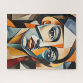 Hedendaags kubistisch portret geïnspireerd door Bo Legpuzzel (Horizontaal)