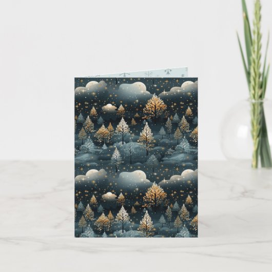 Hedendaags Landschap Kerstmis Kaart (Voorkant)