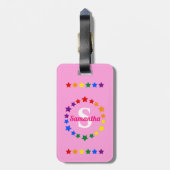 Hedendaags LGBT Gay Pride Stars Monogram & Naam Bagagelabel (Achterkant verticaal)