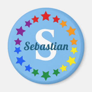 Hedendaags LGBT Gay Pride Stars Monogram & Naam Magneet