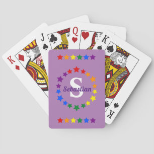 Hedendaags LGBT Gay Pride Stars Monogram & Naam Pokerkaarten