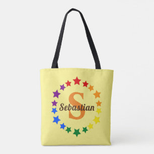 Hedendaags LGBT Gay Pride Stars Monogram & Naam Tote Bag