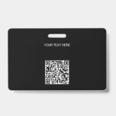 Hedendaags logo foto QR-code zwart identiteitskaar Badge (Achterkant)