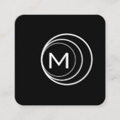 Hedendaags Logo monogram (zwart/grijs) Vierkante Visitekaartje (Voorkant)