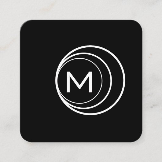 Hedendaags Logo monogram (zwart/grijs) Vierkante Visitekaartje (Voorkant)