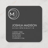 Hedendaags Logo monogram (zwart/grijs) Vierkante Visitekaartje (Achterkant)