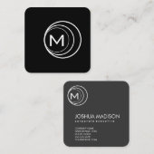 Hedendaags Logo monogram (zwart/grijs) Vierkante Visitekaartje (Voorkant / Achterkant)