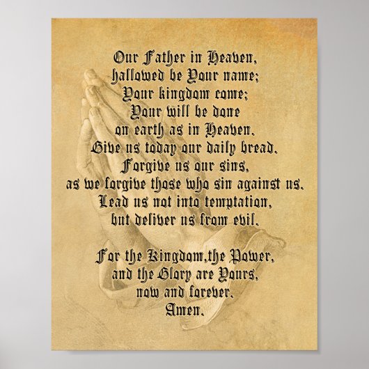 Hedendaags Lord's Prayer Poster (Matte) (Voorkant)