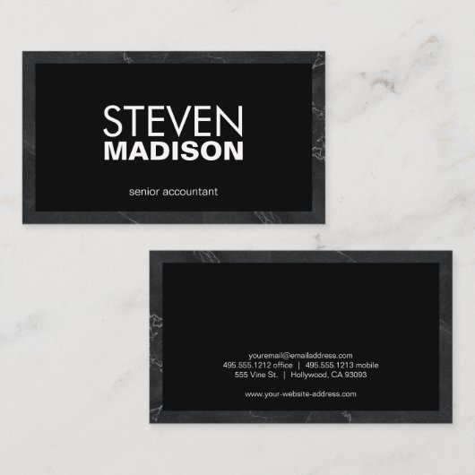Hedendaags | Marmer Trim Visitekaartje (Voorkant / Achterkant)