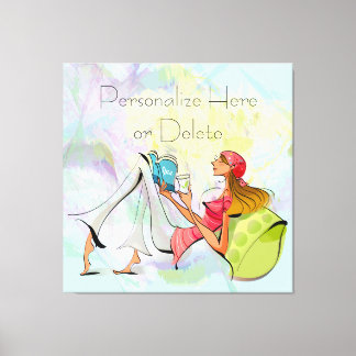 Hedendaags Meisje Lezen Uitgerekt Canvas Print