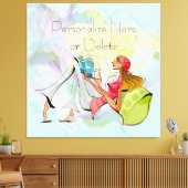 Hedendaags Meisje Lezen Uitgerekt Canvas Print (Insitu (Woonkamer))