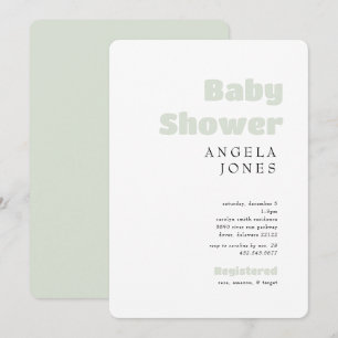 Hedendaags Mint Neutraal Baby shower Kaart