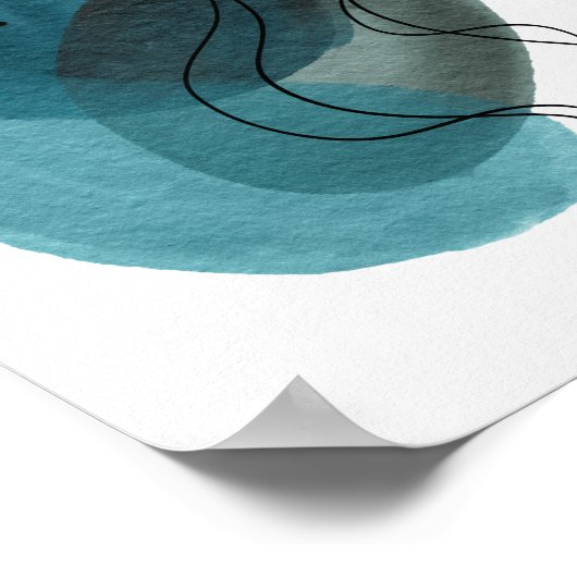 hedendaags modern Abstract Art Green Black Poster (Hoek)