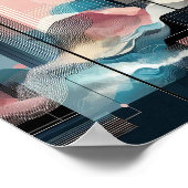 Hedendaags Modern Abstract Roze Geel Zwart Poster (Hoek)