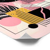 Hedendaags Modern Abstract Roze Geel Zwart Poster (Hoek)