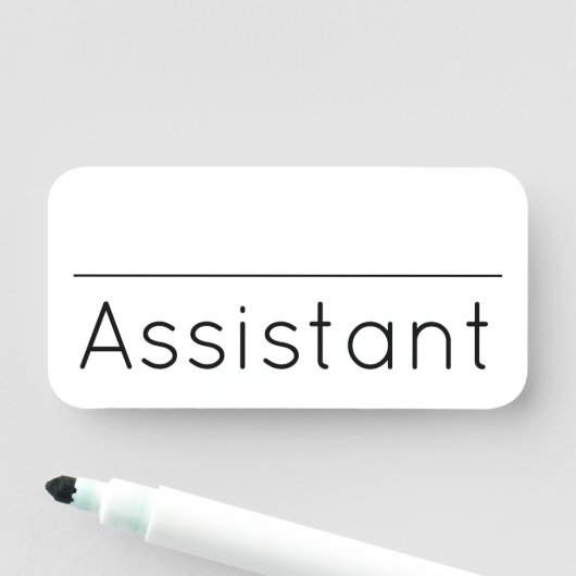Hedendaags, modern "assistent" naamkaartje naamplaatje (In situ)