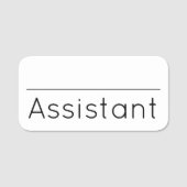 Hedendaags, modern "assistent" naamkaartje naamplaatje (Voorkant)