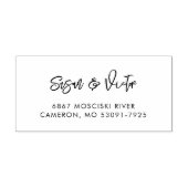 Hedendaags modern zwart adres rubberstempel (Afrduk)