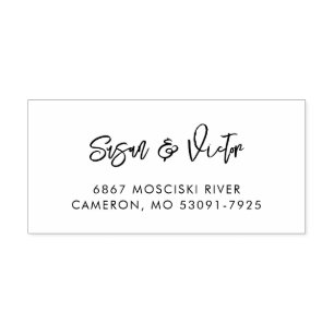 Hedendaags modern zwart adres rubberstempel