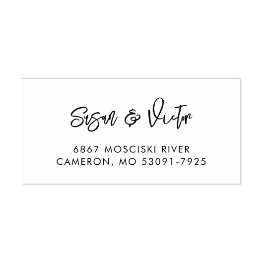 Hedendaags modern zwart adres rubberstempel (Afrduk)