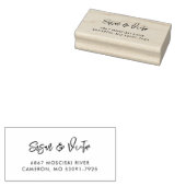 Hedendaags modern zwart adres rubberstempel (Gestempeld)