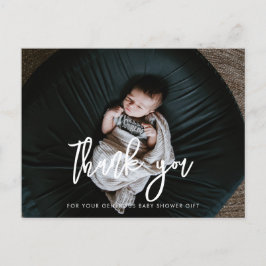 Hedendaags modern zwart Baby shower dank u Briefkaart