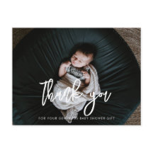 Hedendaags modern zwart Baby shower dank u