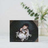 Hedendaags modern zwart Baby shower dank u Briefkaart (Staand voorkant)