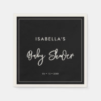 Hedendaags modern zwart Baby shower