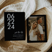 Hedendaags modern zwart Bold Save The Date