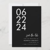 Hedendaags modern zwart Bold Save The Date (Voorkant)