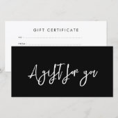 Hedendaags Modern Zwart Cadeaubon (Voorkant / Achterkant)