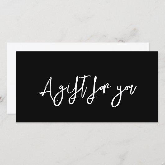 Hedendaags Modern Zwart Cadeaubon (Voorkant / Achterkant)