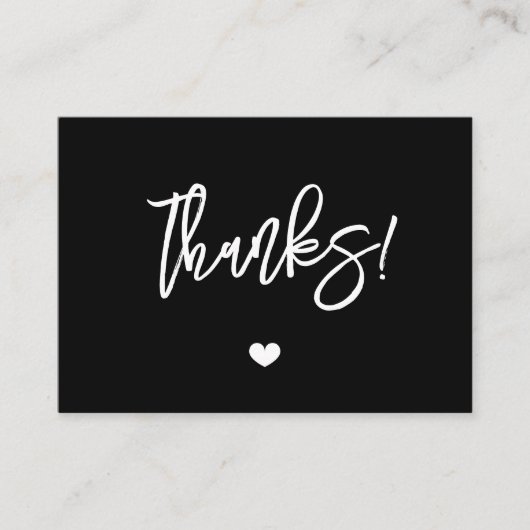 Hedendaags Modern Zwart Dank u pakket invoegen Visitekaartje (Voorkant)