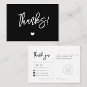 Hedendaags Modern Zwart Dank u pakket invoegen Visitekaartje (Voorkant / Achterkant)