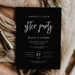 Hedendaags modern zwart gelukkig ooit na een feest kaart<br><div class="desc">Viel je bruiloft met een simpel geluk ooit na het feest. Een gedurfde en trendy typografie voor je trouwkantoor,  eenvoudig maar elegant met een zwart-wit thema. Volledig aanpasbaar: u kunt indien nodig de kleuren van het lettertype en de achtergrond wijzigen.</div>