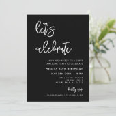 Hedendaags modern zwart Laten we vieren Kaart (Staand voorkant)