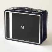 Hedendaags Modern Zwart Minimalistisch Monogram (Achterkant)