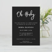 Hedendaags modern zwart Oh Baby Kaart (Staand voorkant)