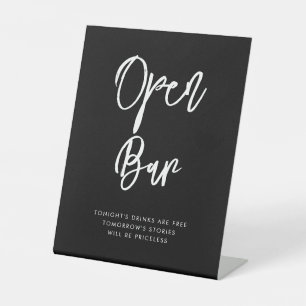 Hedendaags modern zwart Open Bar Reclamebord Met Voetstuk
