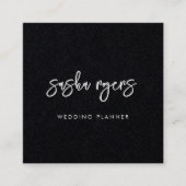 Hedendaags Modern Zwart Vierkante Visitekaartje (Voorkant)