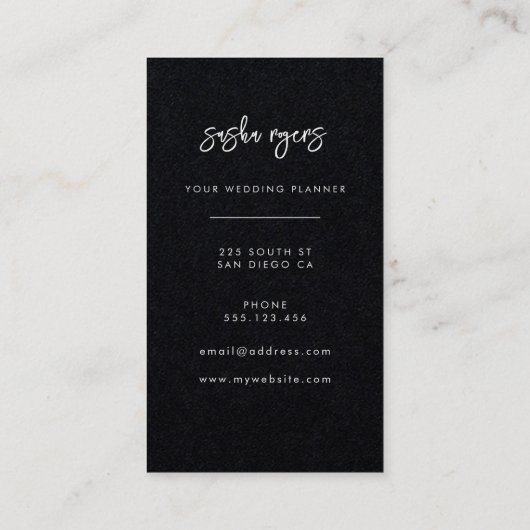 Hedendaags Modern Zwart Visitekaartje (Achterkant)