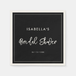 Hedendaags modern zwart Vrijgezellenfeest Servet