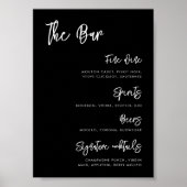 Hedendaags modern zwart Wedding Bar menu Poster (Voorkant)