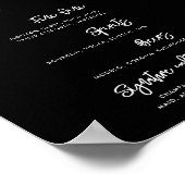 Hedendaags modern zwart Wedding Bar menu Poster (Hoek)