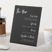 Hedendaags modern zwart Wedding Bar menu Reclamebord Met Voetstuk (Insitu)