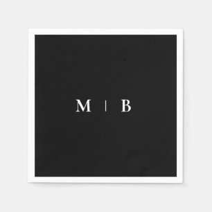 Hedendaags Modern Zwart-wit Monogram Servet