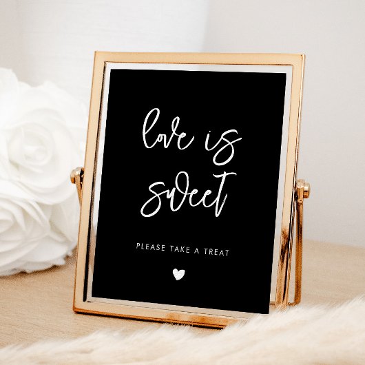 Hedendaags moderne zwarte Love is sweet Poster