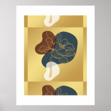 Hedendaags Modieus Monogram Goud Whimsical Bloem